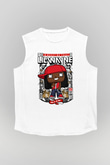 Lil Wayne Baskılı Unisex Beyaz Kolsuz Tişört