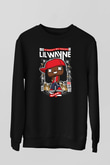 Lil Wayne Baskılı Unisex Siyah Sweatshirt