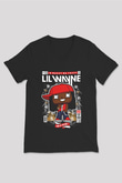 Lil Wayne Baskılı Unisex Siyah V Yaka Tişört