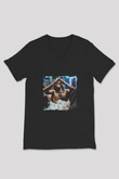 Lil Wayne Baskılı Unisex Siyah V Yaka Tişört