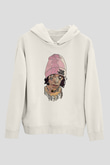 Lil Xan Baskılı Beyaz Unisex Kapüşonlu Sweatshirt