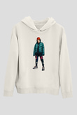 Lil Xan Baskılı Beyaz Unisex Kapüşonlu Sweatshirt
