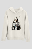 Lil Xan Baskılı Beyaz Unisex Kapüşonlu Sweatshirt
