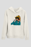 Lil Xan Baskılı Beyaz Unisex Kapüşonlu Sweatshirt
