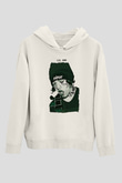 Lil Xan Baskılı Beyaz Unisex Kapüşonlu Sweatshirt