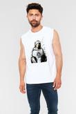 Lil Xan Baskılı Beyaz Unisex Kolsuz Tişört - Tshirt