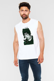 Lil Xan Baskılı Beyaz Unisex Kolsuz Tişört - Tshirt
