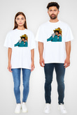 Lil Xan Baskılı Beyaz Unisex Oversize Tişört - Tshirt