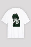 Lil Xan Baskılı Beyaz Unisex Oversize Tişört - Tshirt