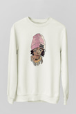 Lil Xan Baskılı Beyaz Unisex Sweatshirt