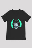 Lil Xan Baskılı Unisex Siyah V Yaka Tişört - Tshirt