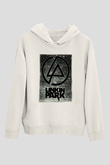 Linkin Park Beyaz Unisex Kapşonlu Sweatshirt