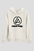 Linkin Park Beyaz Unisex Kapşonlu Sweatshirt