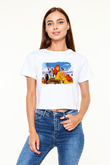 Lion King Beyaz Croptop Tişört