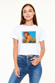 Lion King Beyaz Croptop Tişört
