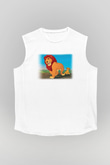Lion King Beyaz Unisex Kolsuz Tişört