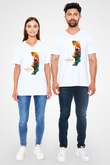 Lion King Beyaz Unisex V Yaka Tişört