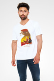 Lion King Beyaz Unisex V Yaka Tişört