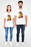Lion King Beyaz Unisex V Yaka Tişört