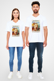 Lion King Beyaz Unisex V Yaka Tişört