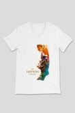 Lion King Beyaz Unisex V Yaka Tişört