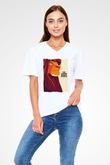 Lion King Beyaz Unisex V Yaka Tişört