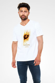 Lion King Beyaz Unisex V Yaka Tişört