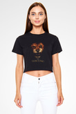 Lion King Siyah  Crop Top Tişört