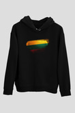 Litvanya - Lithuania Bayrağı Baskılı Unisex Siyah Kapüşonlu Sweatshirt