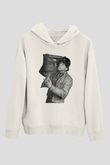 LL Cool J Baskılı Beyaz Unisex Kapüşonlu Sweatshirt