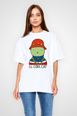 LL Cool J Baskılı Beyaz Unisex Oversize Tişört - Tshirt