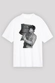 LL Cool J Baskılı Beyaz Unisex Oversize Tişört - Tshirt