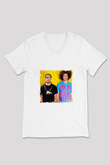 LMFAO Baskılı Beyaz V Yaka Unisex Tişört