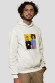 LMFAO Baskılı Unisex Beyaz Kapüşonlu Sweatshirt