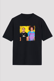 LMFAO Baskılı Unisex Oversize Siyah Tişört