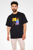 LMFAO Baskılı Unisex Oversize Siyah Tişört