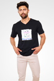 LMFAO Baskılı Unisex Siyah V Yaka Tişört