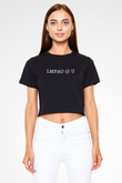 LMFAO Siyah  Crop Top Tişört