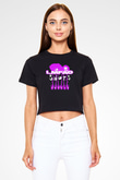 LMFAO Siyah  Crop Top Tişört