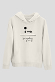 Lorentz Faktörü Baskılı Unisex Ekru Hoodie