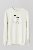 Lorentz Faktörü Baskılı Unisex Ekru Sweatshirt