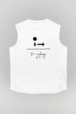Lorentz Faktörü Baskılı Unisex Kolsuz Beyaz Tişört - Tshirt