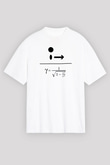 Lorentz Faktörü Baskılı Unisex Oversize Beyaz Tişört - Tshirt