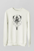 Lorna Shore Baskılı Beyaz Unisex Sweatshirt