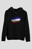 Los Altos Bayrağı Baskılı Unisex Siyah Kapüşonlu Sweatshirt