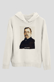 Louis Pasteur Baskılı Unisex Ekru Hoodie