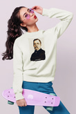 Louis Pasteur Baskılı Unisex Ekru Sweatshirt