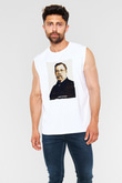 Louis Pasteur Baskılı Unisex Kolsuz Beyaz Tişört - Tshirt