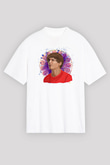 Louis Tomlinson Baskılı Beyaz Unisex Oversize Tişört - Tshirt