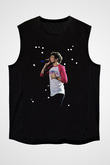 Louis Tomlinson Baskılı Unisex Siyah Kolsuz Tişört - Tshirt